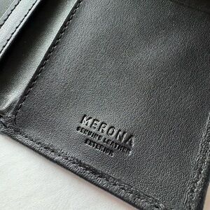Merona genuine leather trifold wallet black